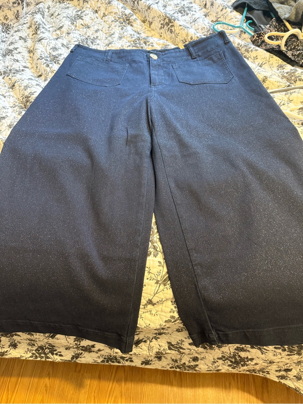 Women's the Colette, dark denim Sparkle wide leg Pants